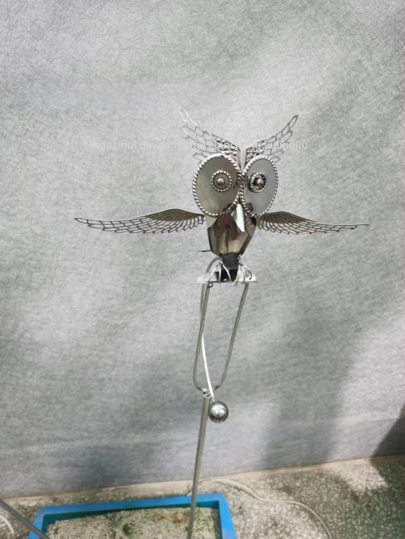 Decorațiune de grădină pentru curte cu păsări, metal, ștanțare, stil animale, producție semi-manuală, logo imprimat
