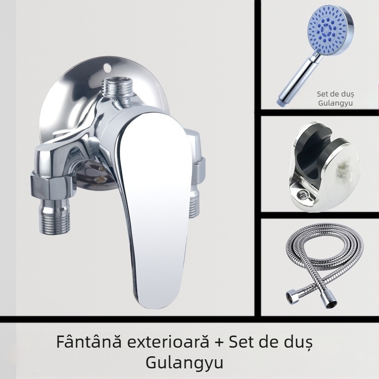 Robinet de duș triunghiular montat pe suprafață cu amestec cald/rece – interval 0–90°C, presiune de lucru 1.6 MPa, debit 10 L/min