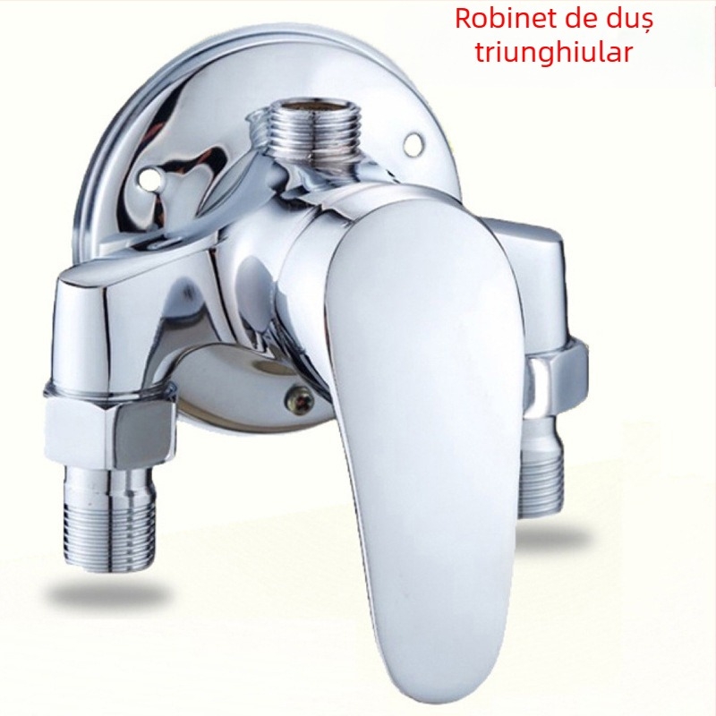 Robinet de duș triunghiular montat pe suprafață cu amestec cald/rece – interval 0–90°C, presiune de lucru 1.6 MPa, debit 10 L/min