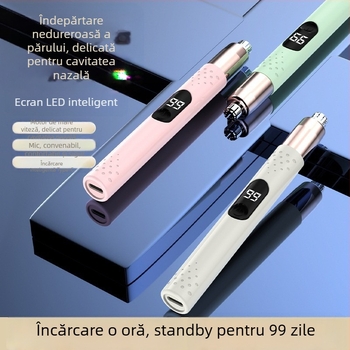 Trimmer electric pentru nas cu carcasa din ABS, lamă detașabilă pentru spălare sub apă, reîncărcabil, lavabil