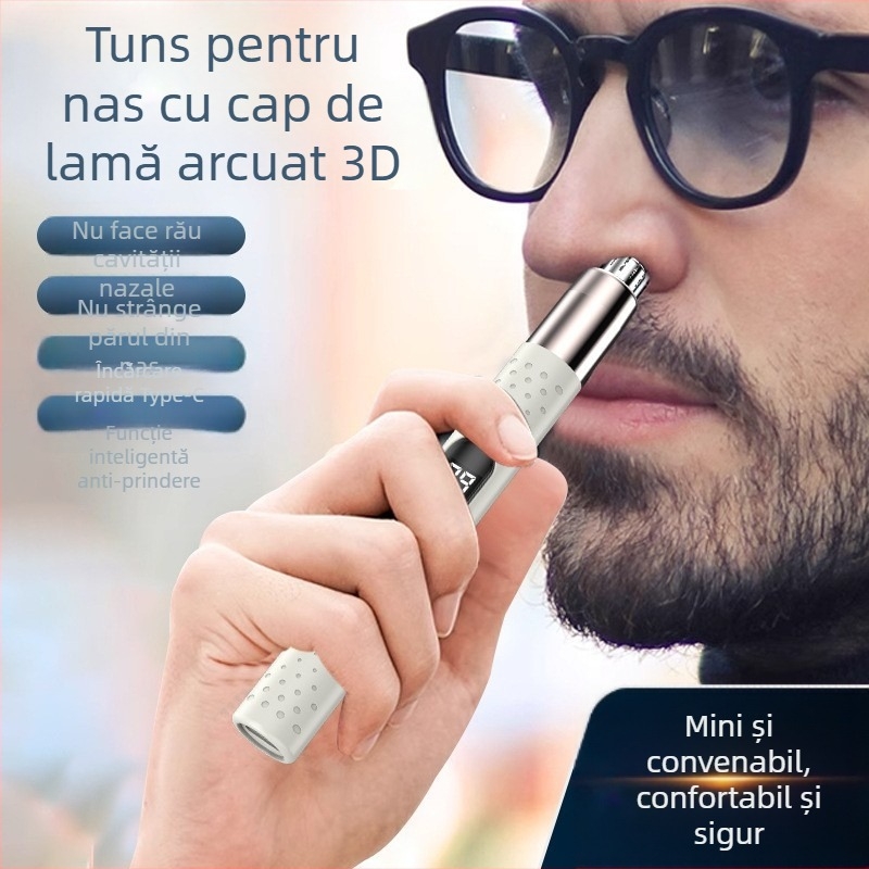 Trimmer electric pentru nas cu carcasa din ABS, lamă detașabilă pentru spălare sub apă, reîncărcabil, lavabil