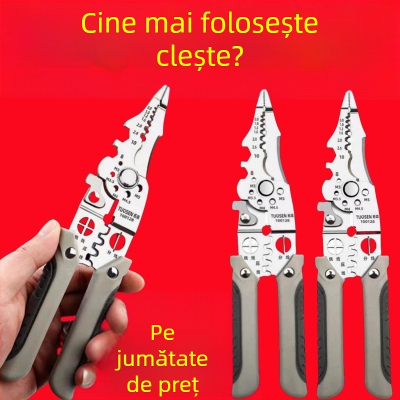 Clește 21 în 1 pentru dezizolarea cablurilor – pentru electricieni, unealtă industrială de dezizolare și crimpare