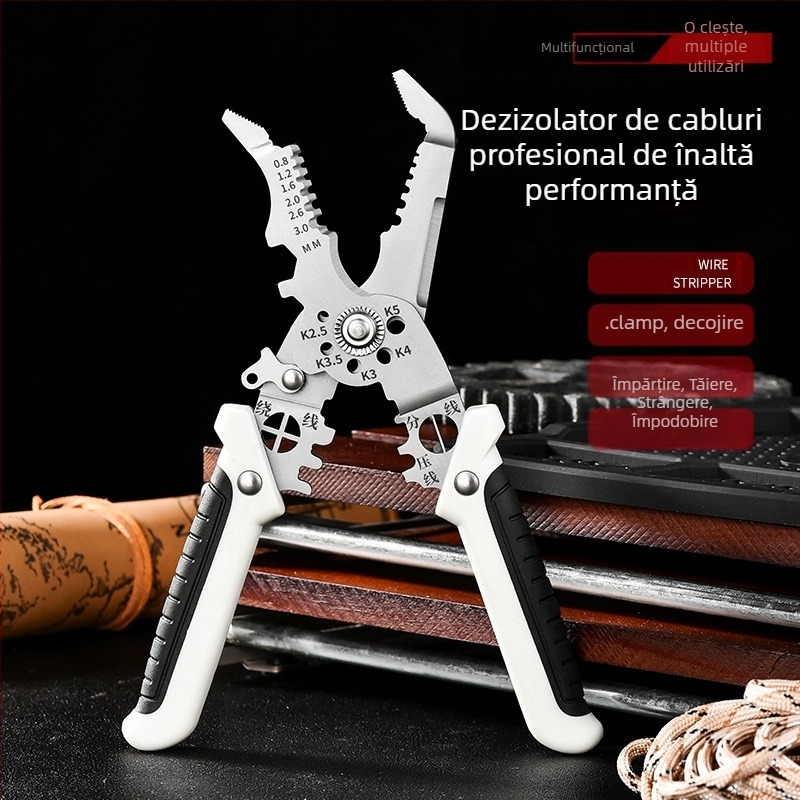 Clește 21 în 1 pentru dezizolarea cablurilor – pentru electricieni, unealtă industrială de dezizolare și crimpare
