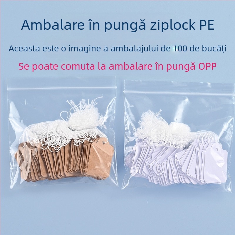 Etichete de preț din hârtie kraft cu sfoară, personalizabile, imprimare offset, pentru supermarketuri