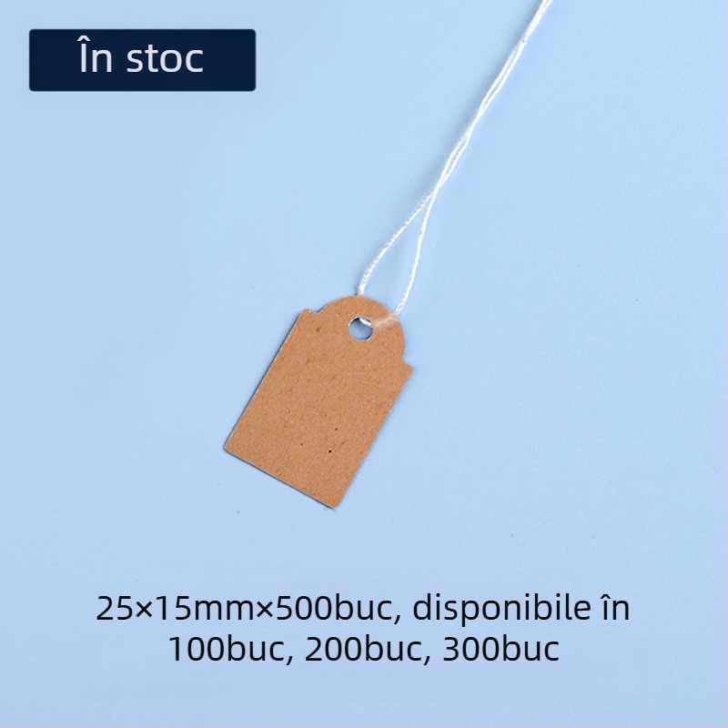 Etichete de preț din hârtie kraft cu sfoară, personalizabile, imprimare offset, pentru supermarketuri