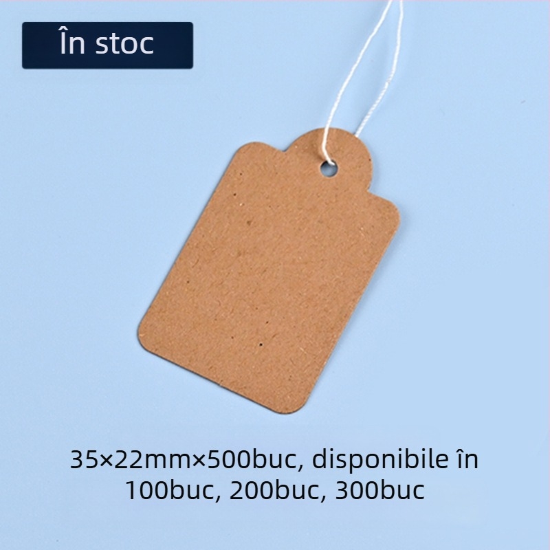 Etichete de preț din hârtie kraft cu sfoară, personalizabile, imprimare offset, pentru supermarketuri
