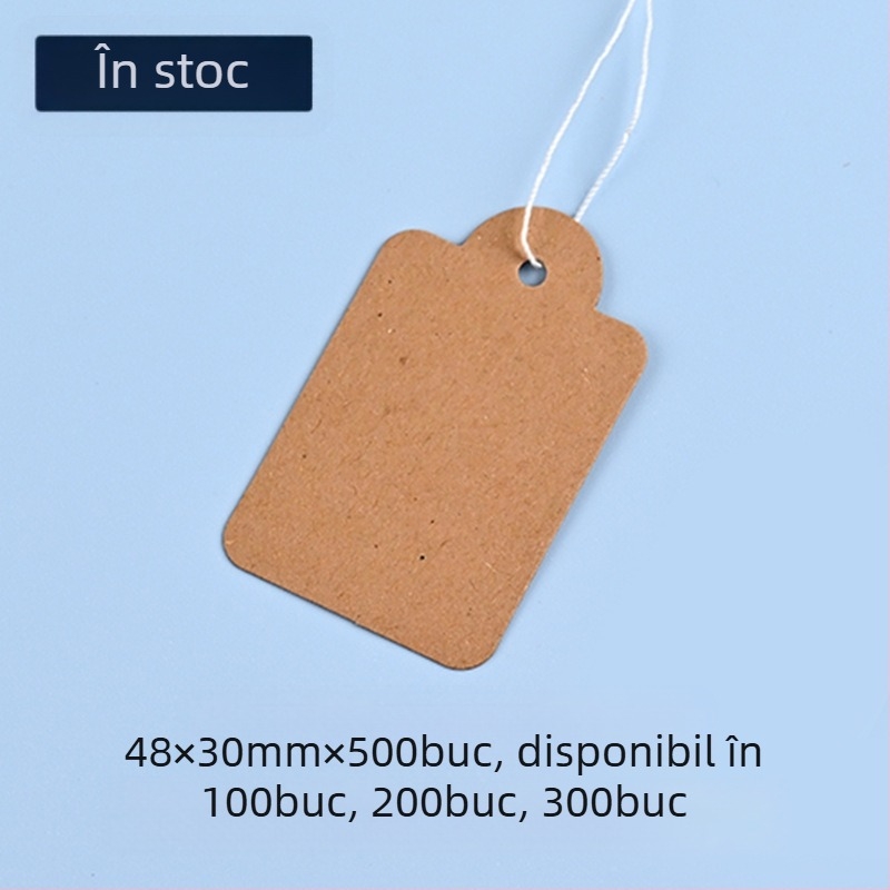 Etichete de preț din hârtie kraft cu sfoară, personalizabile, imprimare offset, pentru supermarketuri