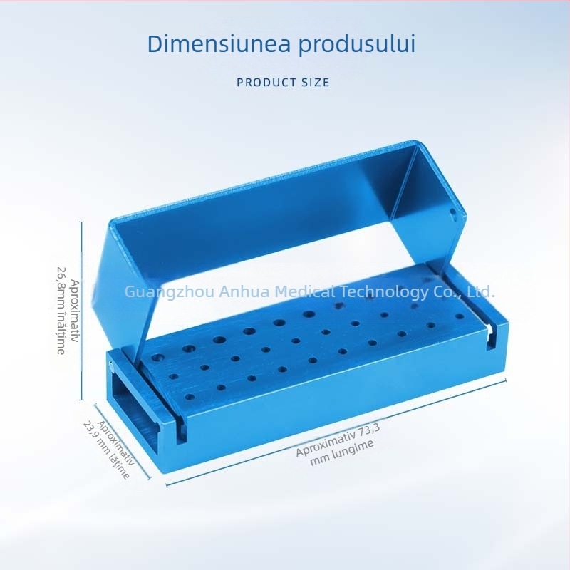 Cutie metalică pentru dezinfectarea instrumentelor dentare cu 30 de găuri, design deschis de depozitare