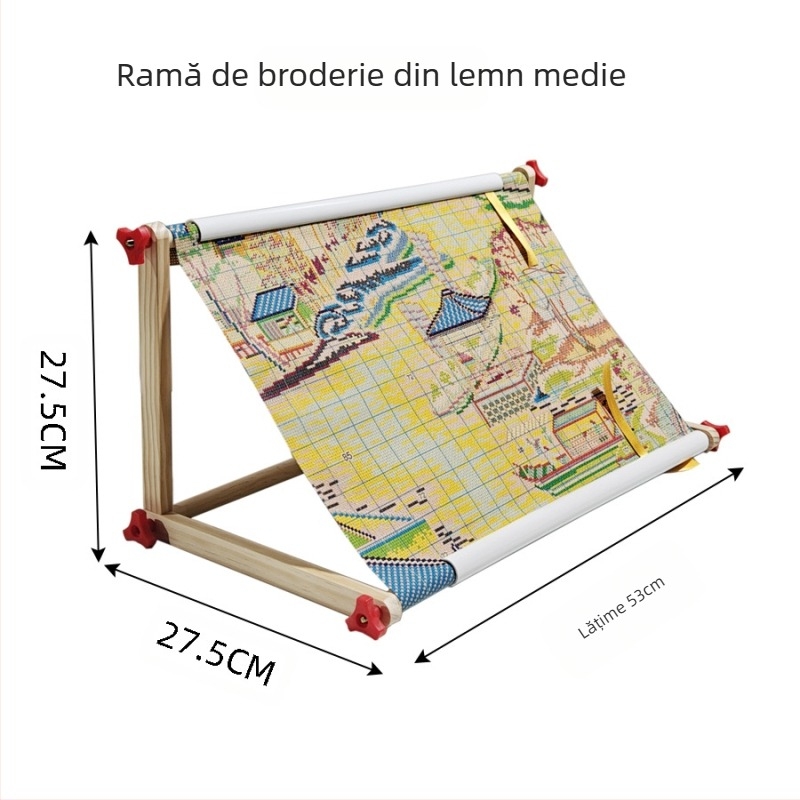 Cadru din lemn pentru broderie la cruce, pentru birou, Borka, design modern minimalist
