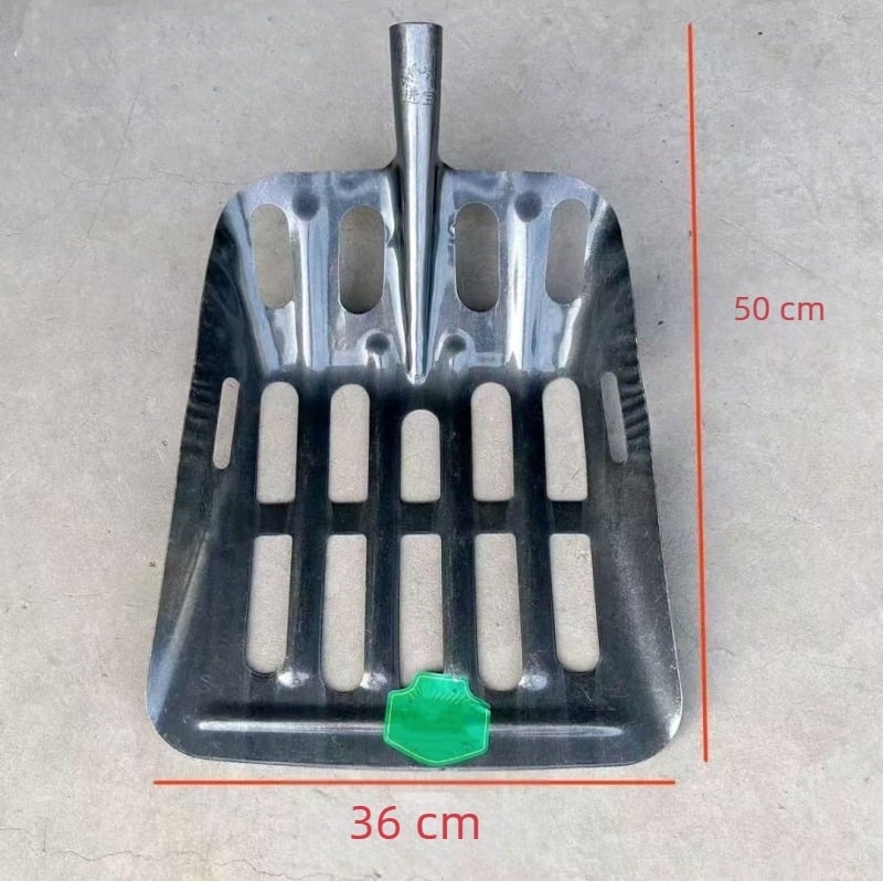 Lopată de grădină cu design gol, îngroșat, din oțel mangan și sită cu găuri rotunde pentru porumb și arahide