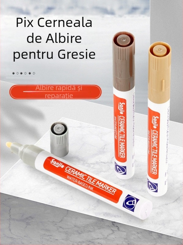 Stilou pentru rosturi de plăci ceramice – instrument de reparație a rosturilor și schimbare a culorii rosturilor (pentru plăci ceramice; reparație rosturi; etanșare)