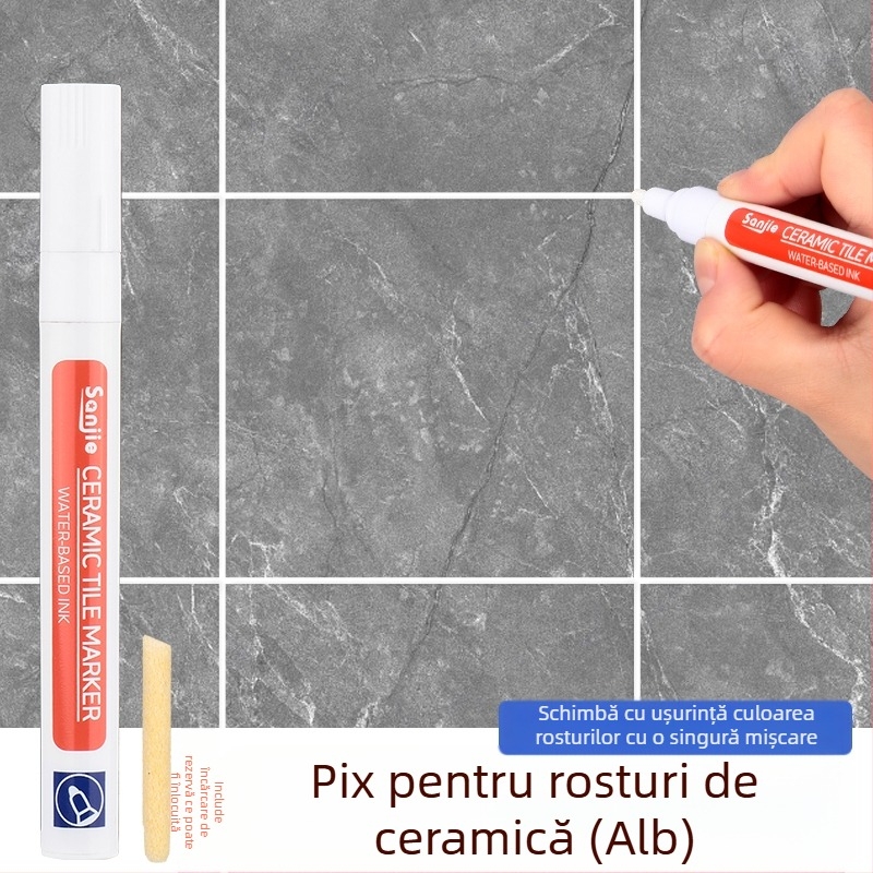 Stilou pentru rosturi de plăci ceramice – instrument de reparație a rosturilor și schimbare a culorii rosturilor (pentru plăci ceramice; reparație rosturi; etanșare)