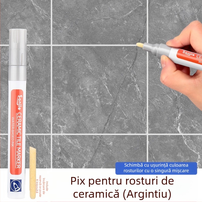 Stilou pentru rosturi de plăci ceramice – instrument de reparație a rosturilor și schimbare a culorii rosturilor (pentru plăci ceramice; reparație rosturi; etanșare)
