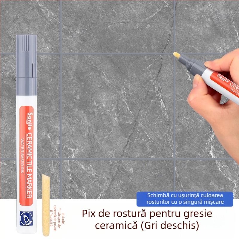 Stilou pentru rosturi de plăci ceramice – instrument de reparație a rosturilor și schimbare a culorii rosturilor (pentru plăci ceramice; reparație rosturi; etanșare)