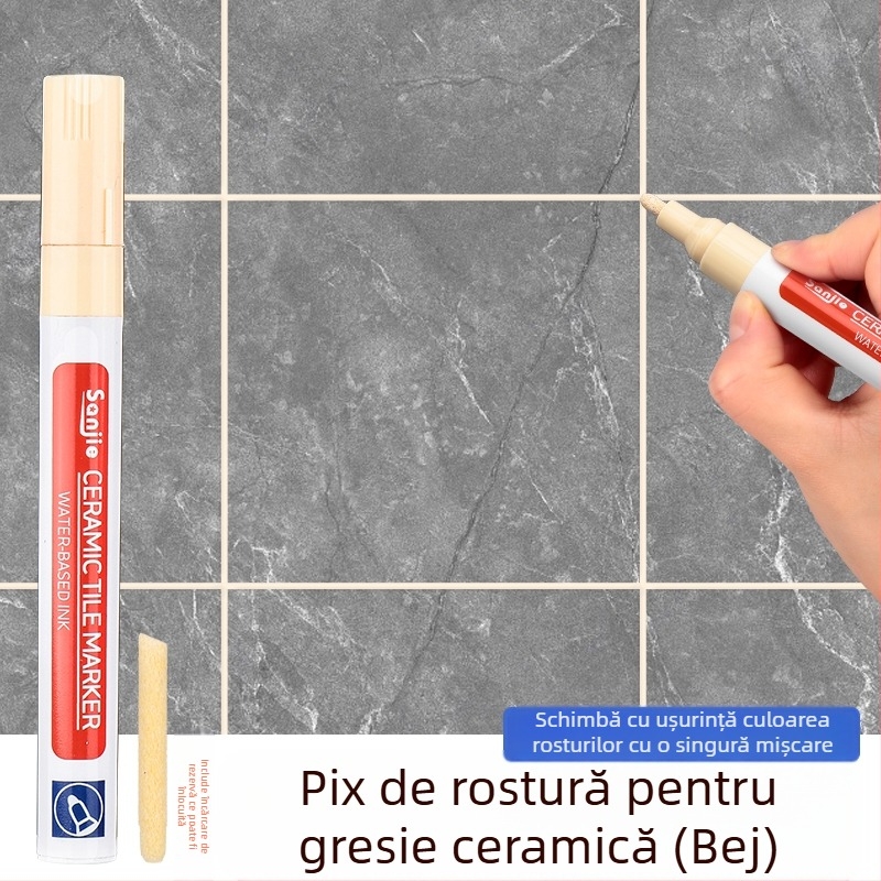 Stilou pentru rosturi de plăci ceramice – instrument de reparație a rosturilor și schimbare a culorii rosturilor (pentru plăci ceramice; reparație rosturi; etanșare)
