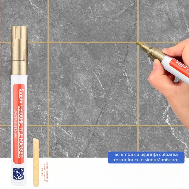 Stilou pentru rosturi de plăci ceramice – instrument de reparație a rosturilor și schimbare a culorii rosturilor (pentru plăci ceramice; reparație rosturi; etanșare)