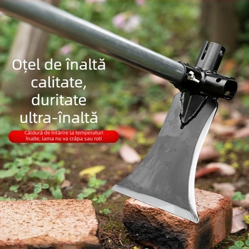 Lopata-foară multifuncțională din oțel cu mangan înalt; pentru tăiere, săpat și tunderea crengilor; pentru exterior; model: Lopată-foară multifuncțională