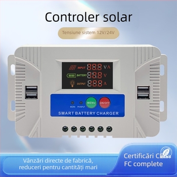 Controler solar pentru iluminat stradal cu identificare automată, 48V, carcasă din plastic, CE certificat