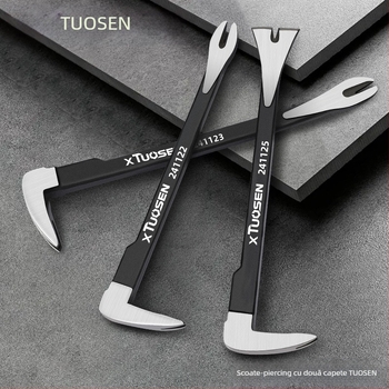 xTuosen Crowbar cu capăt dublu – horn nail remover, oțel carbon, tâmplărie, utilizare casnică
