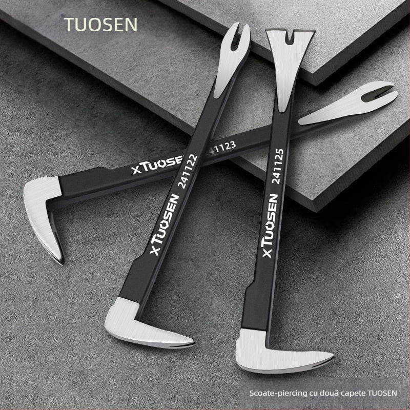 xTuosen Crowbar cu capăt dublu – horn nail remover, oțel carbon, tâmplărie, utilizare casnică