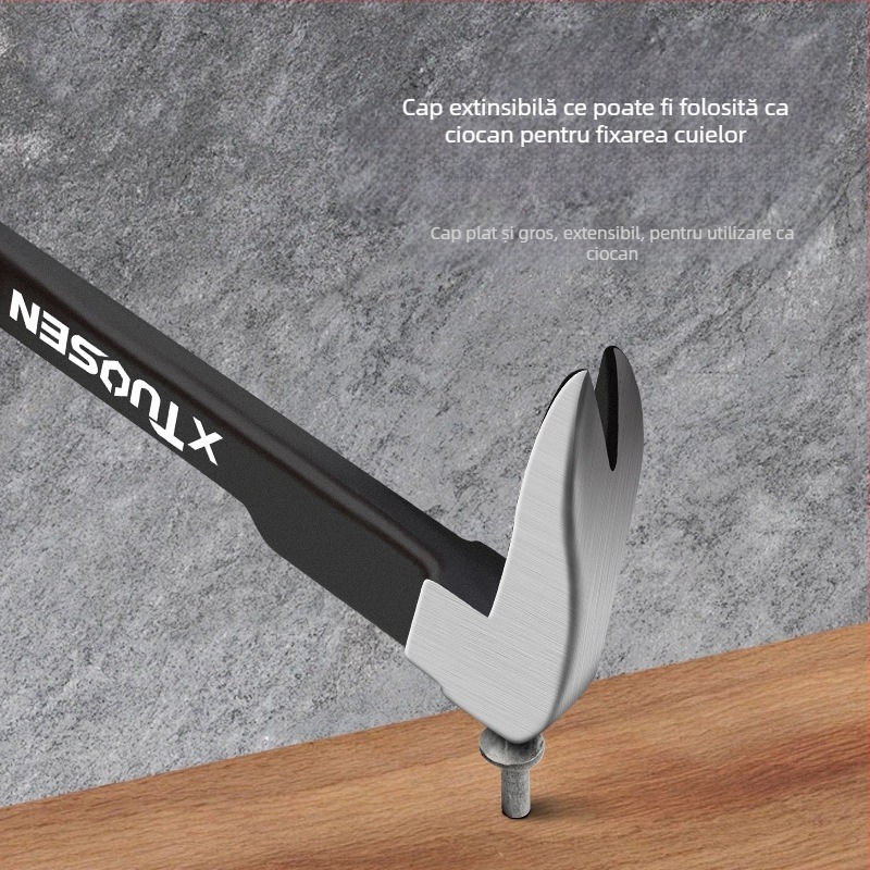xTuosen Crowbar cu capăt dublu – horn nail remover, oțel carbon, tâmplărie, utilizare casnică