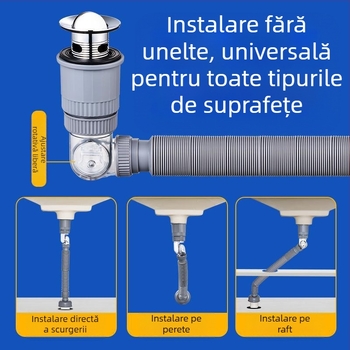 Kit universal de sifon pop-up pentru chiuvetă, ABS, Yayier Bathroom
