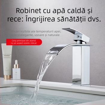 Robinet de chiuvetă montat pe blat, cu control dual, din aliaj de cupru, disc ceramic, 0–99°C, 1000 kPa