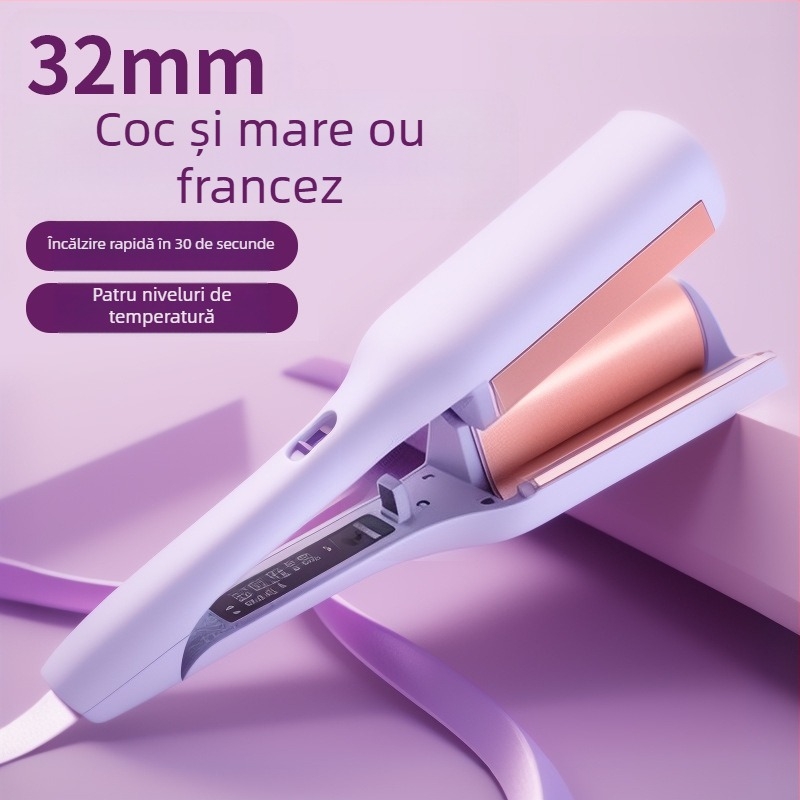 Ondulator automatic cu formă de ou – trei în unu, cilindru ceramic, control termostatic, potrivit pentru păr ud și uscat, 25–39W