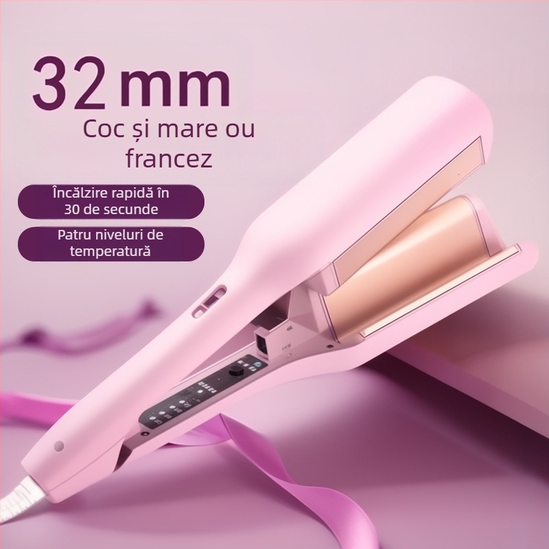 Ondulator automatic cu formă de ou – trei în unu, cilindru ceramic, control termostatic, potrivit pentru păr ud și uscat, 25–39W