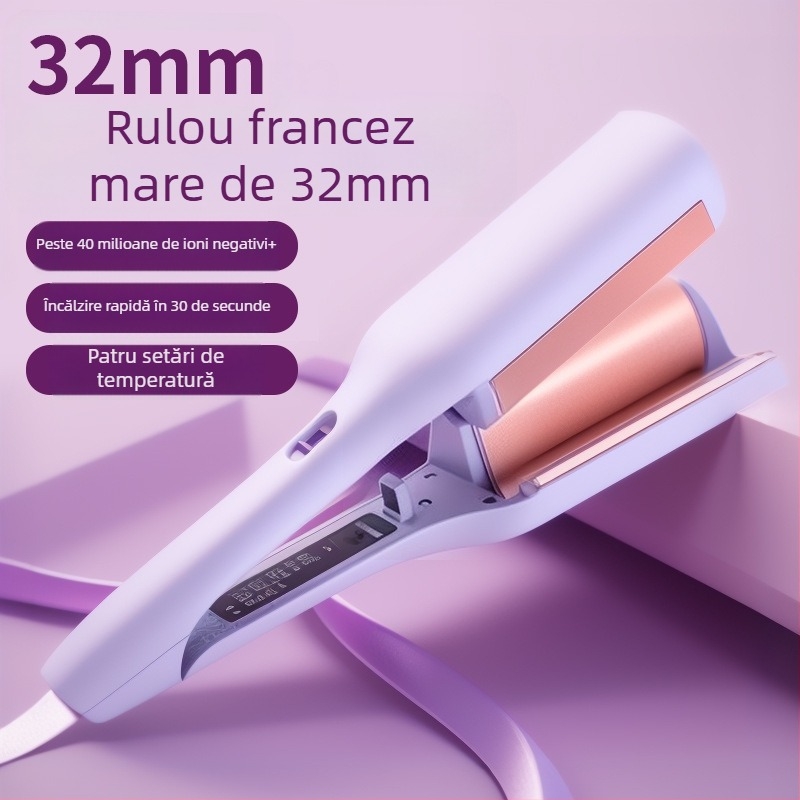 Ondulator automatic cu formă de ou – trei în unu, cilindru ceramic, control termostatic, potrivit pentru păr ud și uscat, 25–39W