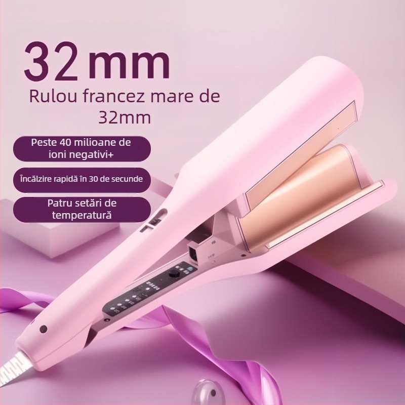 Ondulator automatic cu formă de ou – trei în unu, cilindru ceramic, control termostatic, potrivit pentru păr ud și uscat, 25–39W