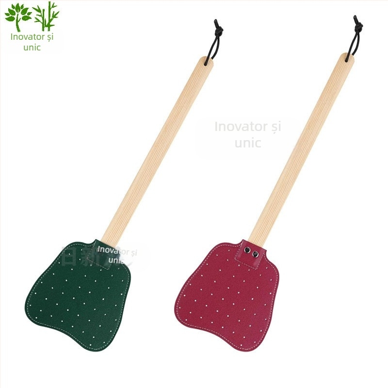 Pușcă de muște din piele cu mâner lung din lemn de fag — durabilă, netoxică, opțiune de personalizare