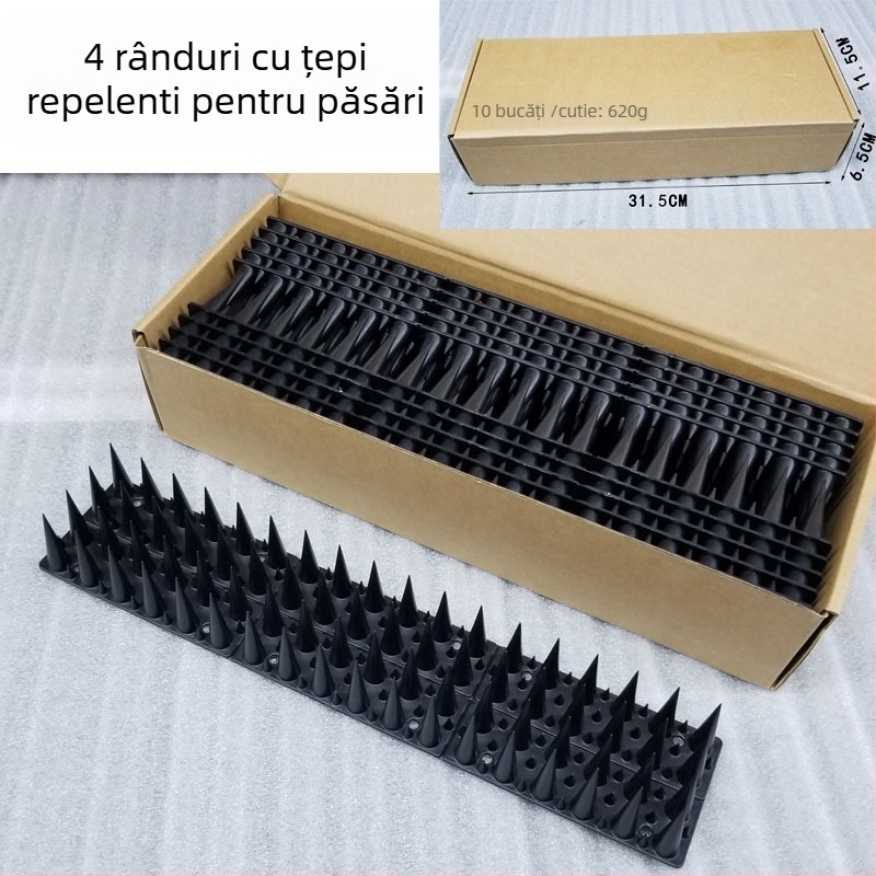 Șipuri din plastic pentru respingerea păsărilor, model MZK019-30, PP, anti-furt, anti-cățărare, anti-păsări, anti-pisici, pentru balcon/terasă, brand MZK