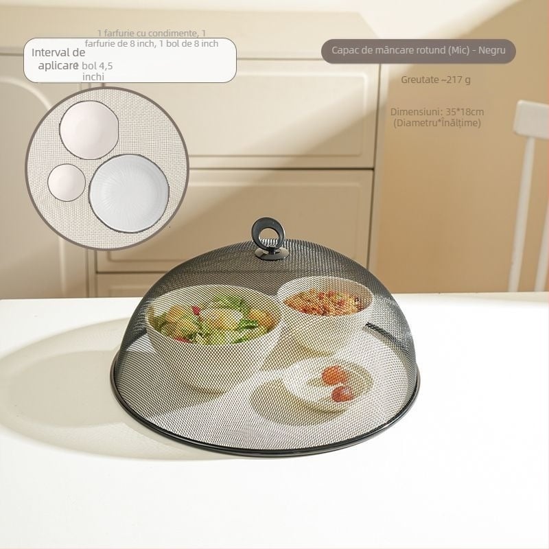 Capac de mâncare din oțel inoxidabil pentru bucătărie - capac multifuncțional cu cârlig de agățare, design modern minimalist, origine: Yongkang, lansat în 2024