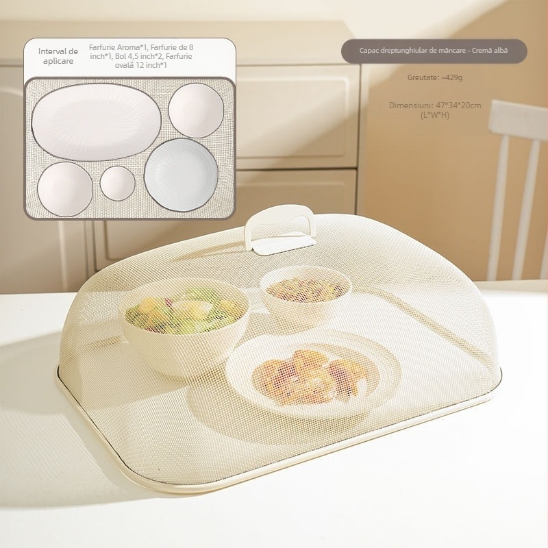 Capac de mâncare din oțel inoxidabil pentru bucătărie - capac multifuncțional cu cârlig de agățare, design modern minimalist, origine: Yongkang, lansat în 2024