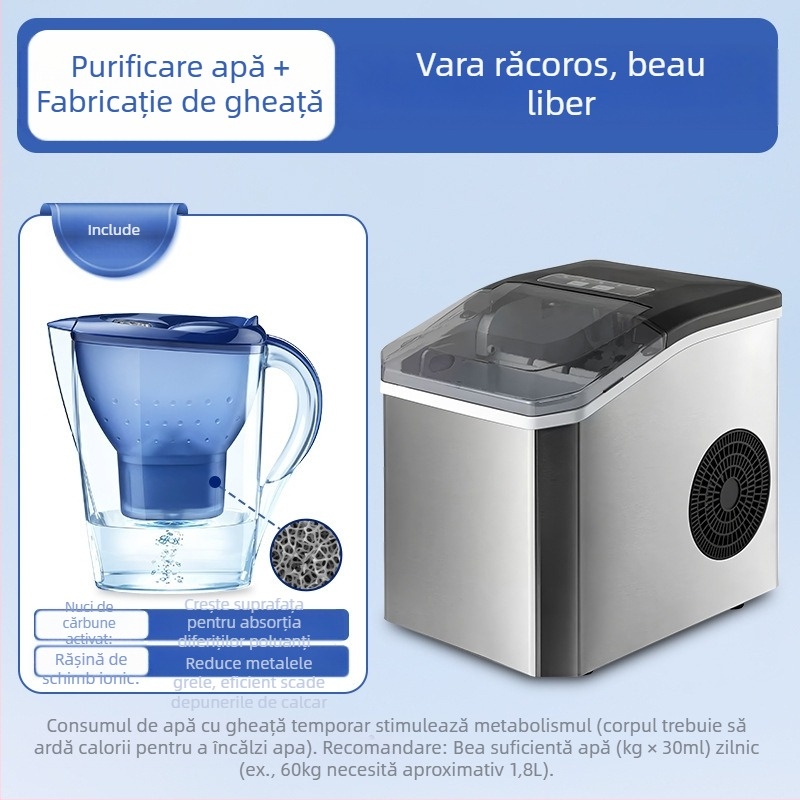 Mașină de gheață pentru uz casnic HZB-16M, 220V, 110W, 50Hz, capacitate 1.3L