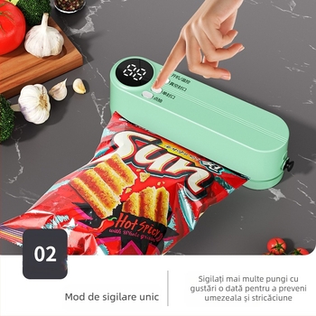 Mini sigilator de vid fără fir, reîncărcabil, carcasă ABS, capacitate 500–1000 ml, model 818, aparat de bucătărie