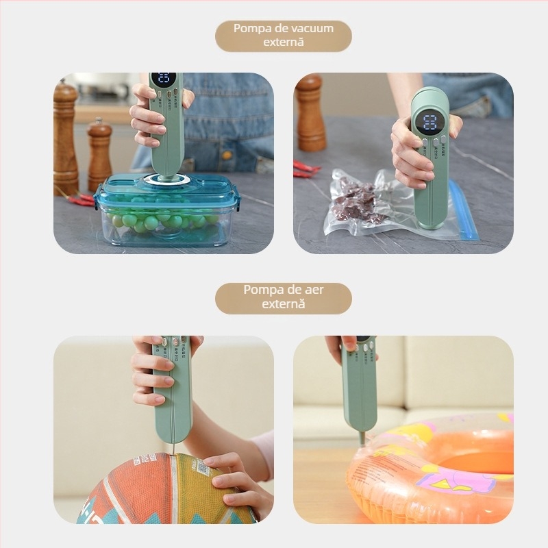 Mini sigilator de vid fără fir, reîncărcabil, carcasă ABS, capacitate 500–1000 ml, model 818, aparat de bucătărie