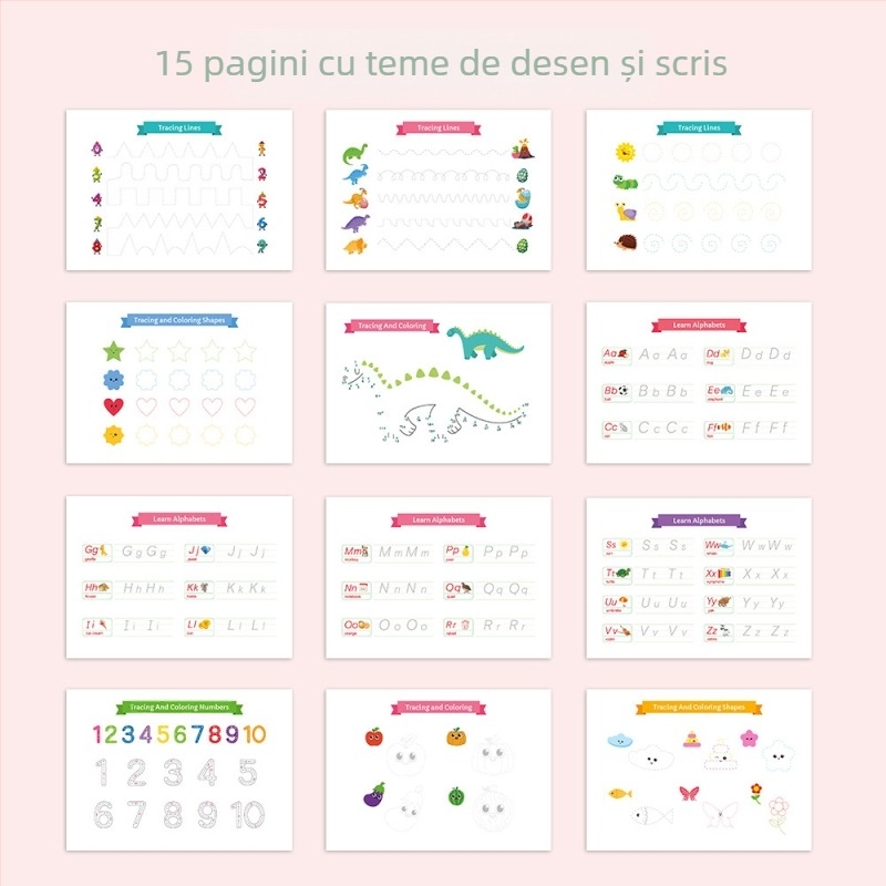 Carte Montessori pentru copii — material din hârtie; personalizabilă după desene; pentru vârsta 4–6 ani; carte ilustrată pentru educație timpurie