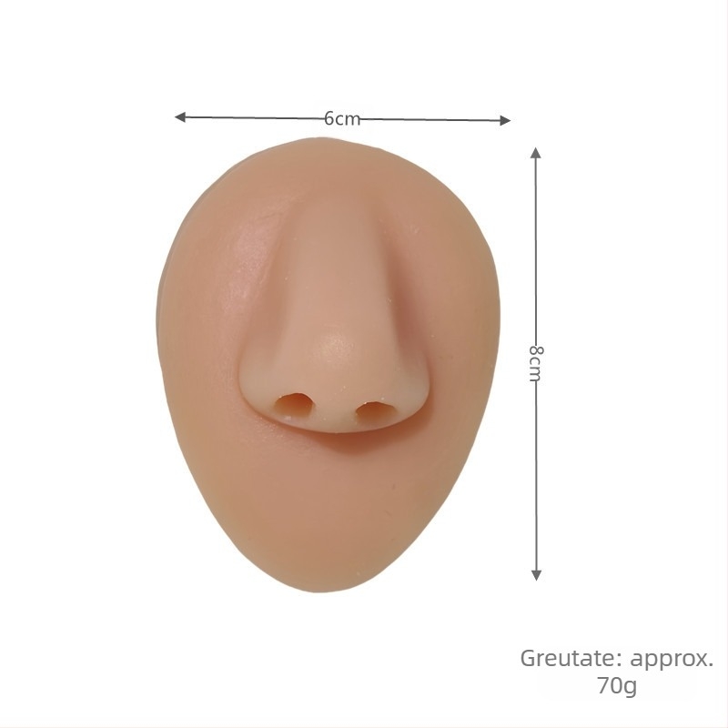 Model din silicon al trăsăturilor faciale umane pentru învățare – urechi, nas, gură, limbă, ombilic, obiect expozițional cu formă neregulată, stil modern minimalist, B-01