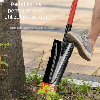 Lopata agricolă pentru grădină și exterior — oțel mangan, pentru săparea rădăcinilor de copac, solului și șanțurilor