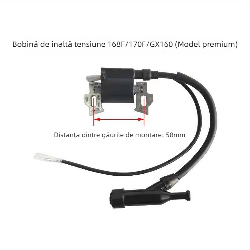 Bobina de aprindere pentru motoare 168F/170F/188F/190F — compatibilă cu generator pe benzină 2–8 kW, pompă de apă pentru cultivator, kit cu presiune înaltă