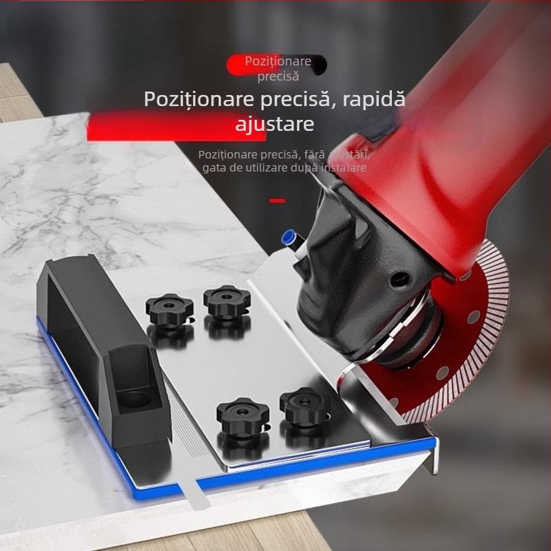 Accesoriu pentru șlefuitorul unghiular, model 100, tăiere la 45° pentru plăci, suport fix de tăiere