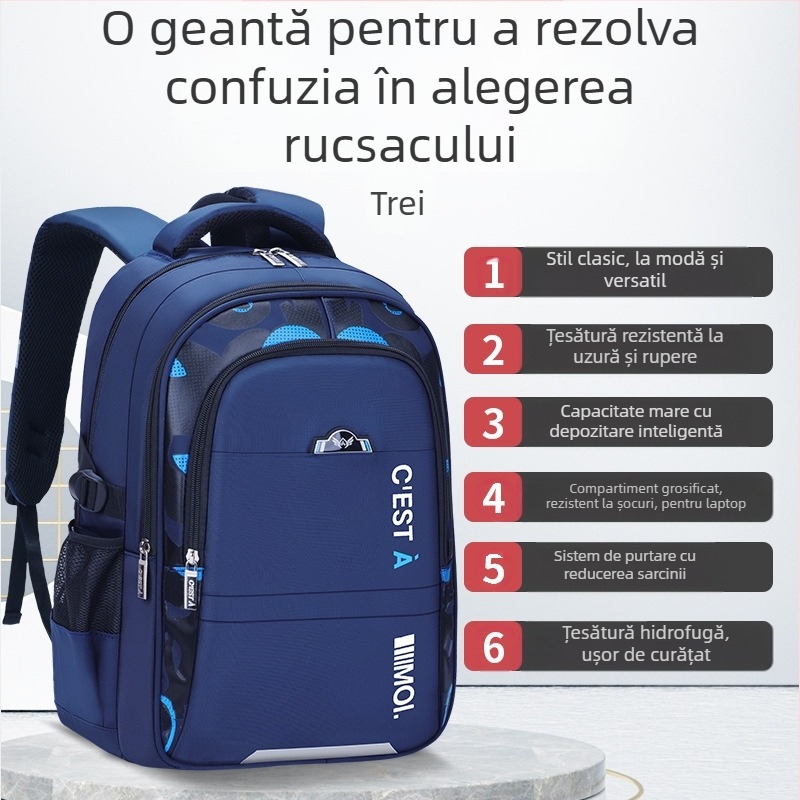 Rucsac pentru băieți, 2024 – capacitate mare, poliester durabil, Long An Fu