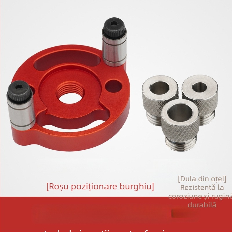 DARE cioc de poziționare cu gaură unică pentru tâmplărie — centru adaptiv de localizare a găurii, compatibil cu burghie din oțel sau oțel inoxidabil 6/8/10; greutate 0,14 kg