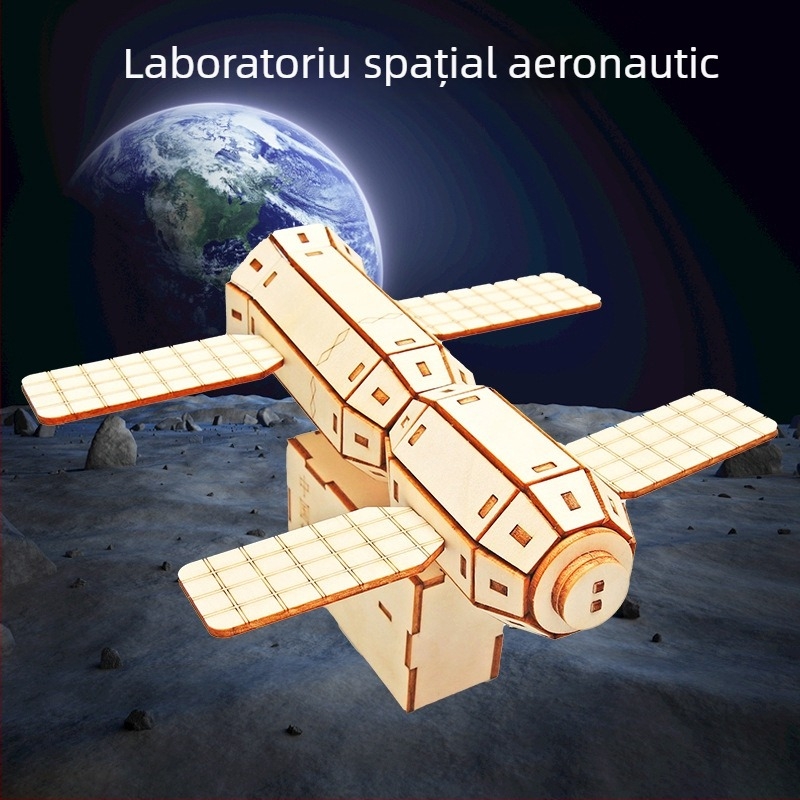 Model aerospațial din lemn — electric, DIY, jucărie educațională de fizică pentru elevi din învățământul primar (7-14 ani)