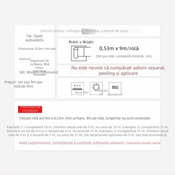 Tapet autoadeziv pentru pereți – din material nețesut, stil simplu și modern, premium