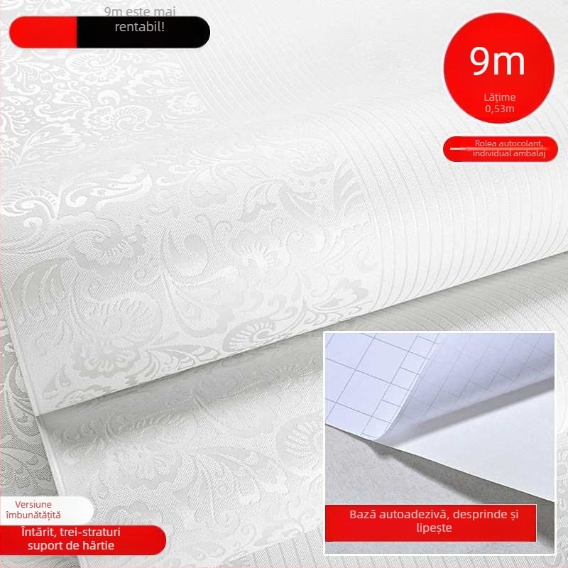 Tapet autoadeziv pentru pereți – din material nețesut, stil simplu și modern, premium