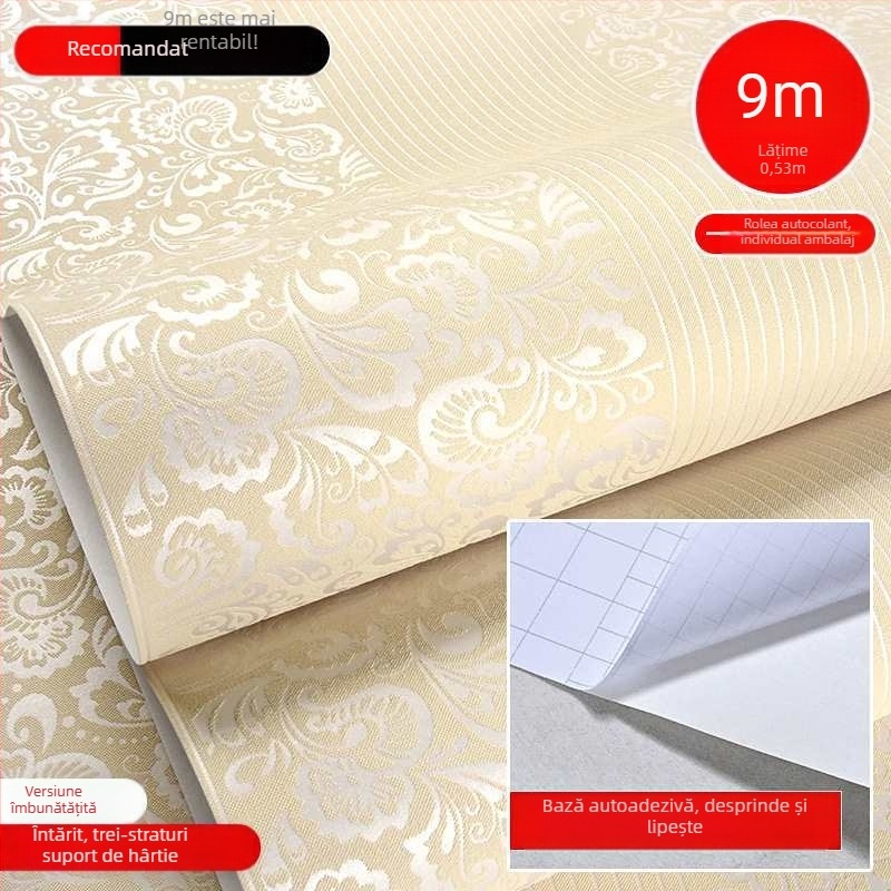 Tapet autoadeziv pentru pereți – din material nețesut, stil simplu și modern, premium