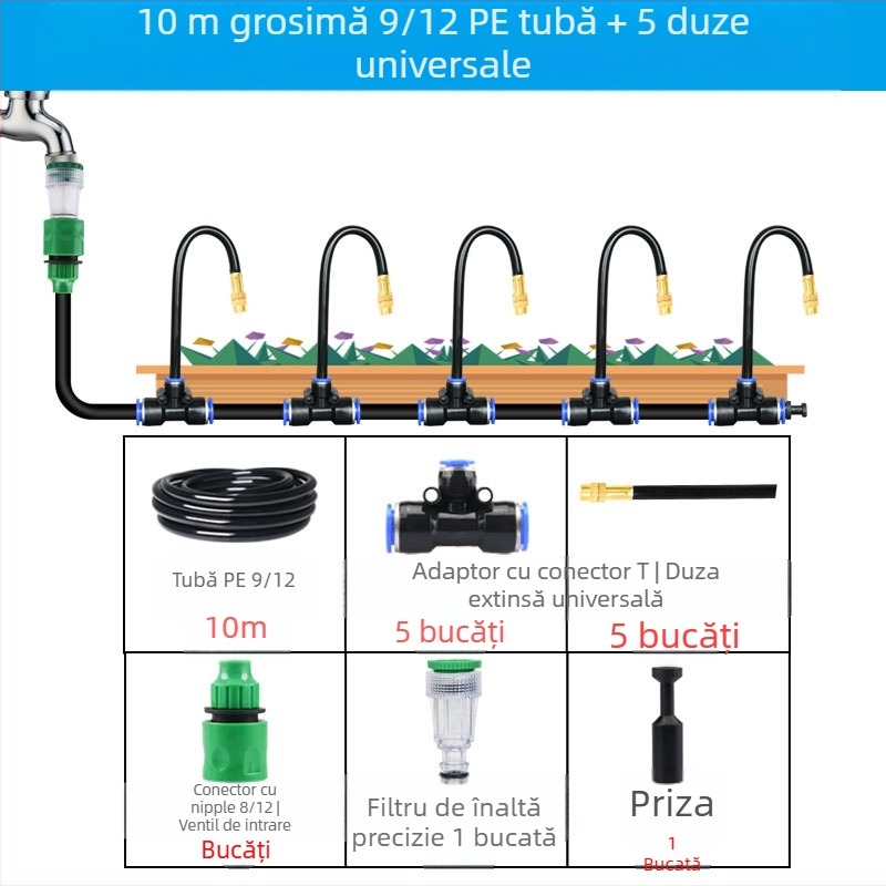 Slayry Serie Giclee duză de pulverizare, flux reglabil 0,3–1 L/min, pentru grădinărit de acasă